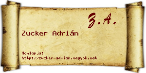 Zucker Adrián névjegykártya